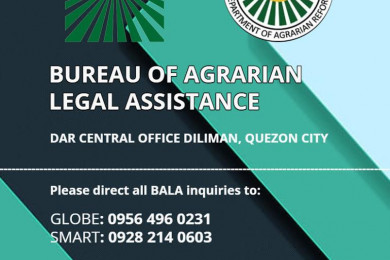 Here are the phone numbers and official email account of the Bureau of Agrarian Legal Assistance (BALA) for your agrarian-related legal concerns.
