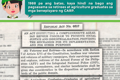 Ang mga karagdagang batayan upang maging isang agrarian reform beneficiary sa ilalim ng Comprehensive Agrarian Reform Program (CARP).