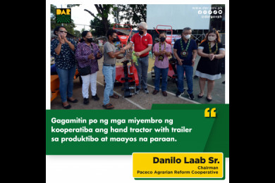 Ang Paceco Agrarian Reform Cooperative ay kabilang sa tatlong (3) agrarian reform beneficiary organizations sa Coron, Palawan na tumanggap ng ibat-ibang makinaryang pangsaka mula sa DAR. 