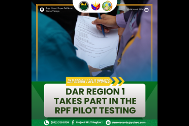 DAR REGION 1 takes part in the RPF pilot testing in Nueva Viscaya