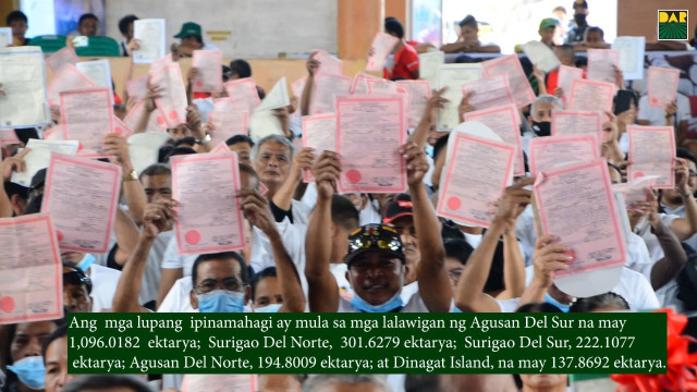 Caraga ARBs receive thousands of hectares of lands, multi-million agri-projects.