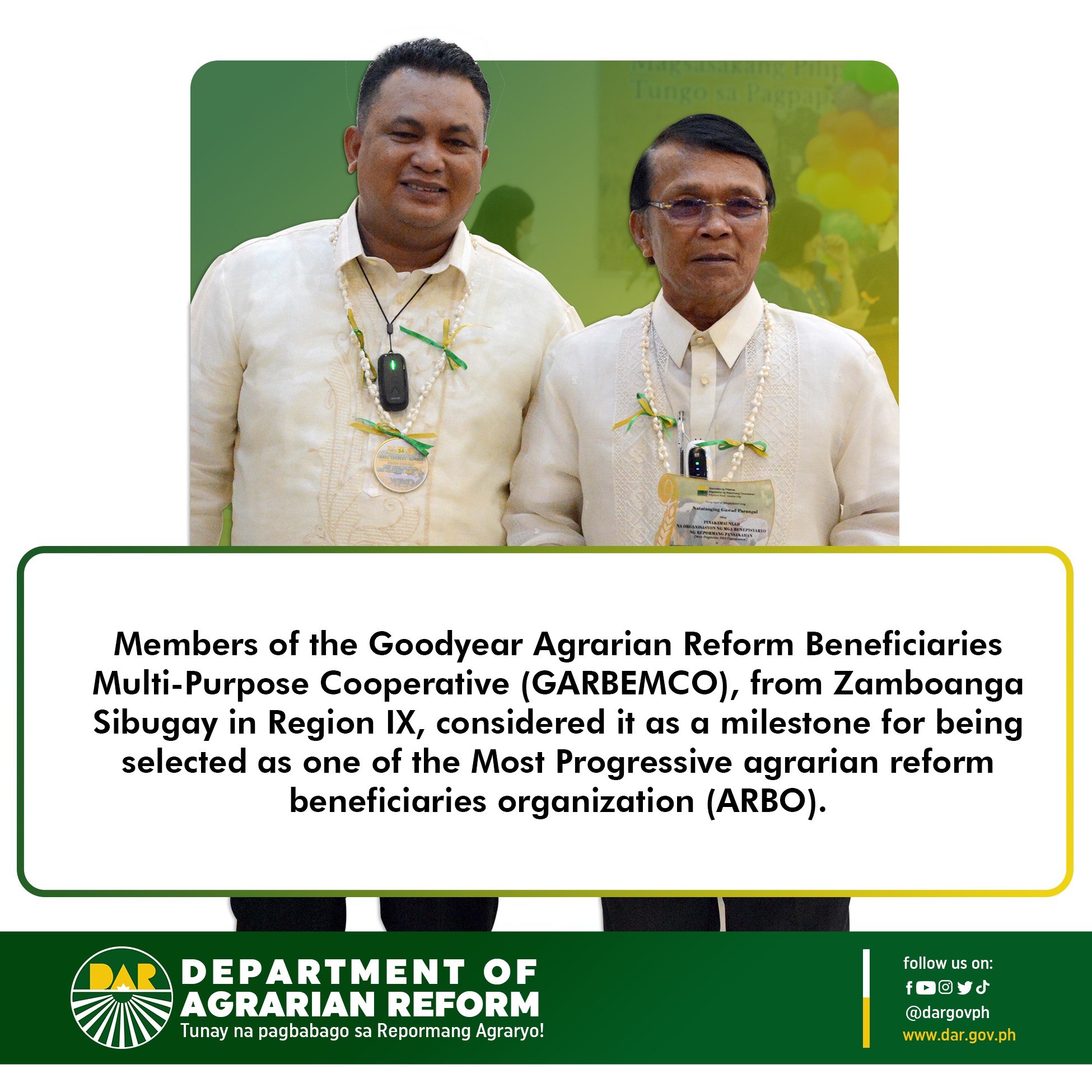 The Dar Has Recognized The Outstanding Contributions Of The Women And Men Agrarian Reform
