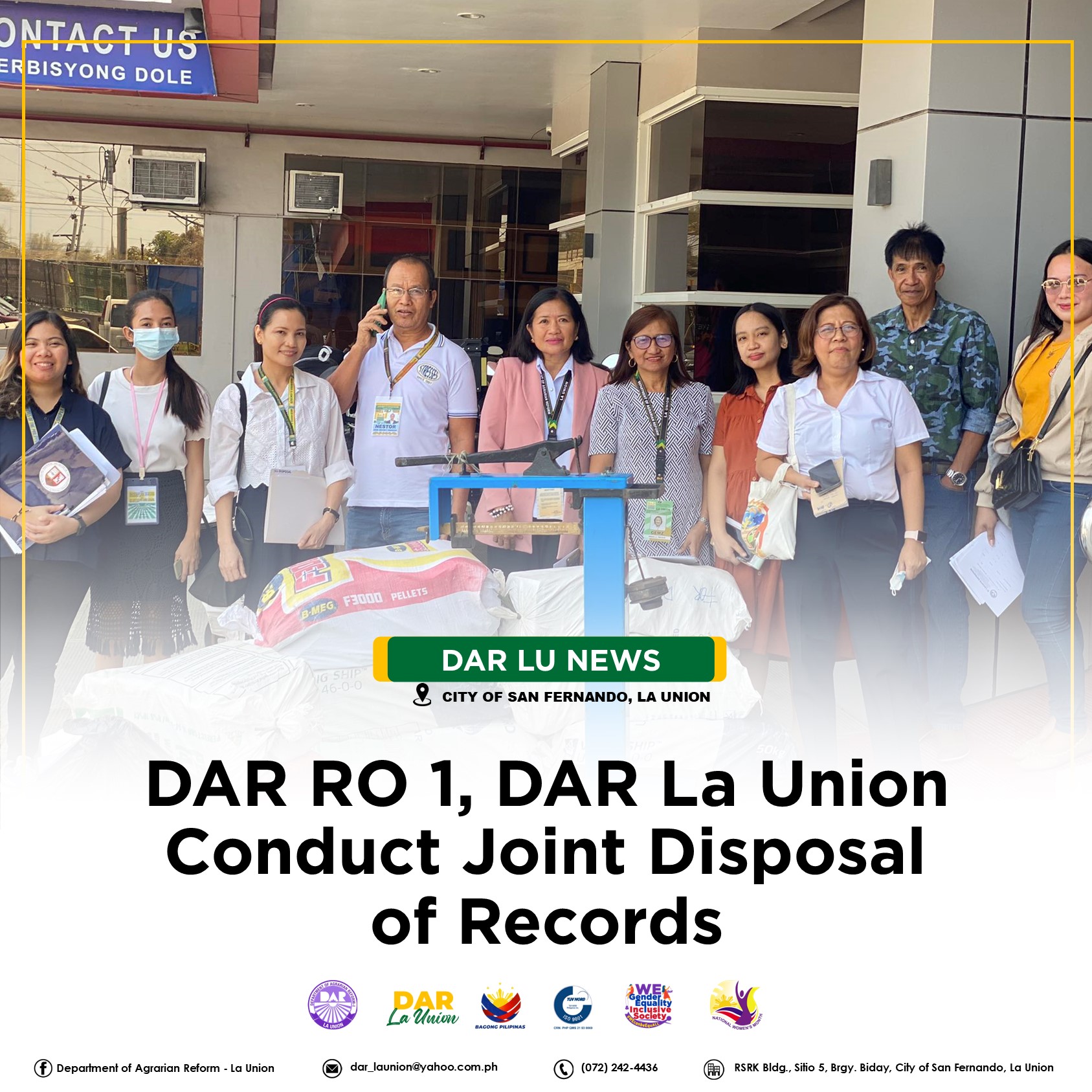 DARRO 1 and DARPO La Union conduct joint disposal of records | Cards ...